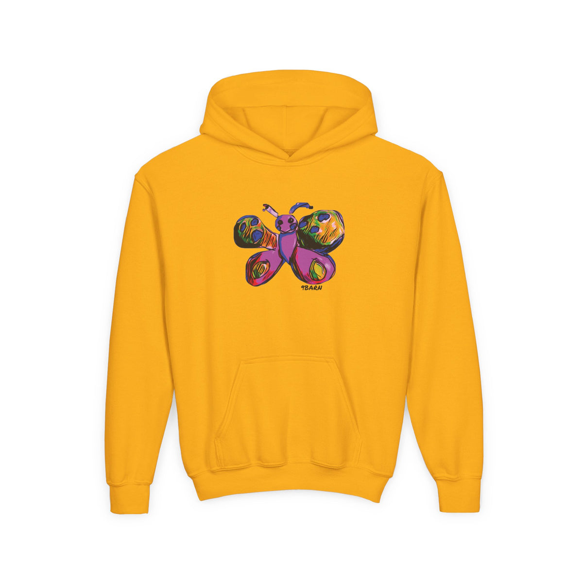 9BARN Flutterby Kids Hoodie in Gold
