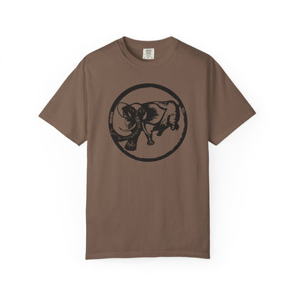 9BARN Logo Tee in Espresso, Elephante emblem centered on the chest