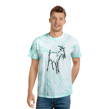 Vibrant Goat Farm Tie-Dye Tee, Colorful Spiral T-Shirt, Fun Summer Wear, Unique Gift for Animal Lovers, Festival Fashion, Eco-Friendly Tee