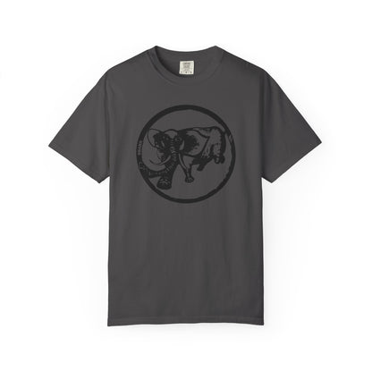 9BARN Logo Tee in Graphite, Elephante emblem centered on the chest