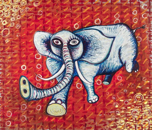 Elephante by Shawn "Barney" Barron — the 9BARN house crest, full-bleed fine art print