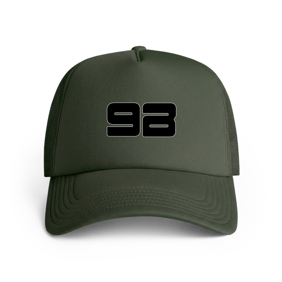 Cypress olive 9B Logo Trucker Hat with the black 9B logo on the front