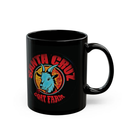 Santa Cruz Goat Farm Black Satty Mug | Coffee Cup, Gift for Cannabis Lovers, 420 Decor, Unique Kitchenware, Nature Tea Mug - 9BARN