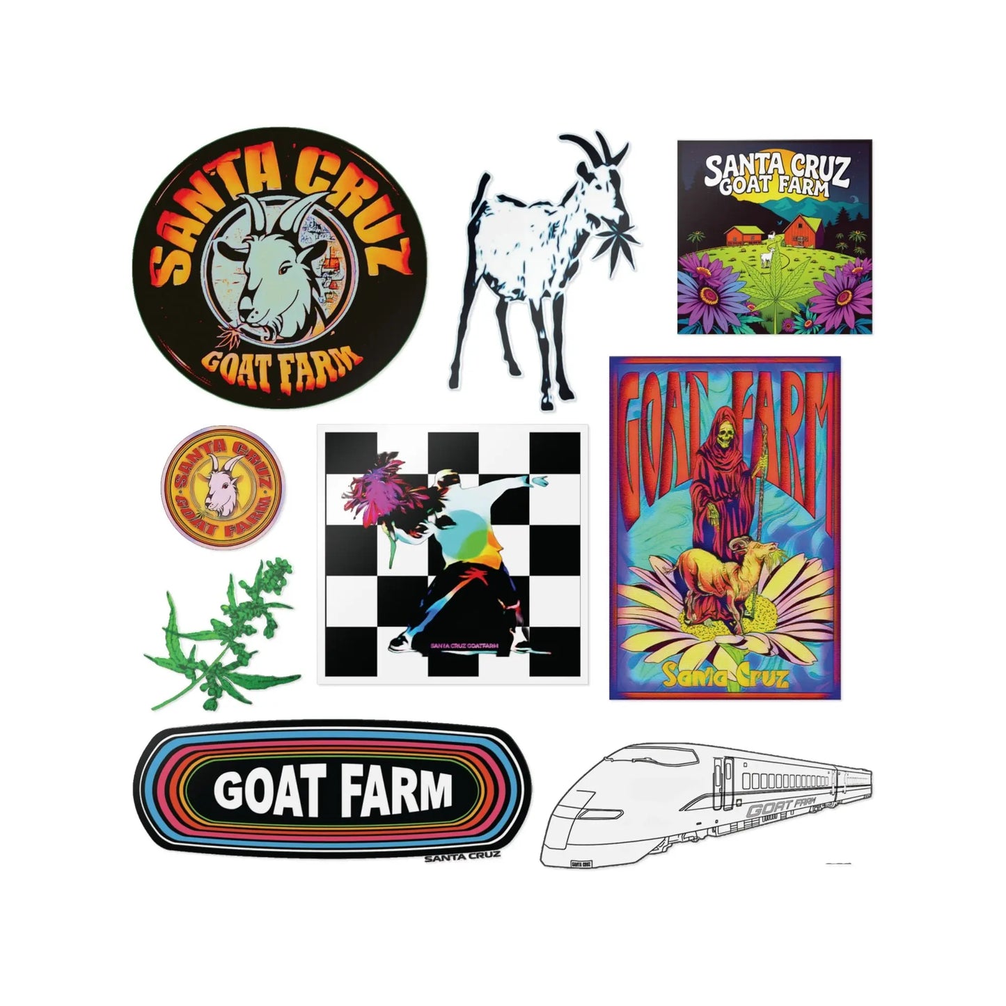 Vibrant Die-Cut Santa Cruz Goat Farm Slaps | Perfect for Goat Lovers, Fun Decor, Gifts, Car Stickers, Enthusiast Collectibles - 9BARN