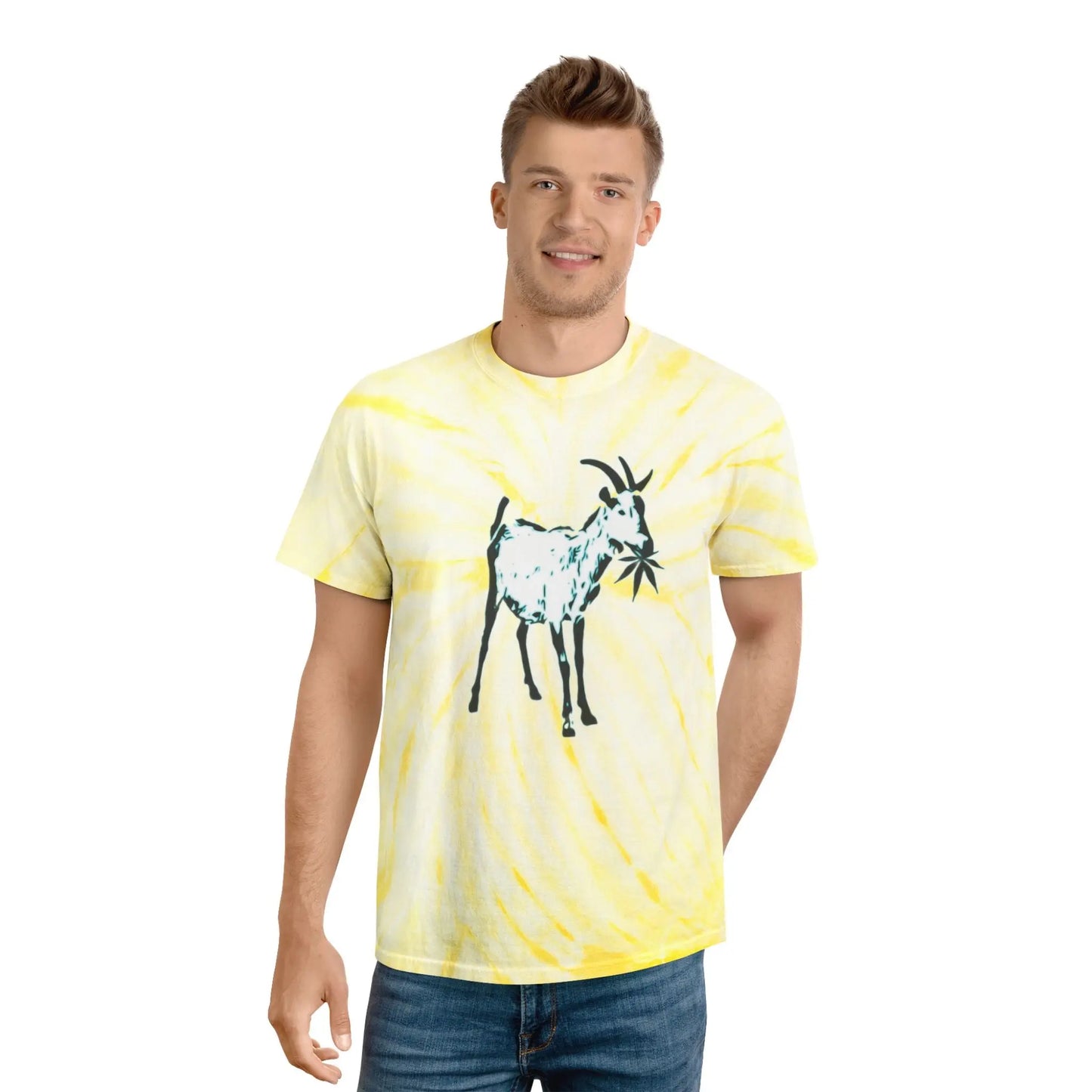 Vibrant Goat Farm Tie-Dye Tee, Colorful Spiral T-Shirt, Fun Summer Wear, Unique Gift for Animal Lovers, Festival Fashion, Eco-Friendly Tee - 9BARN