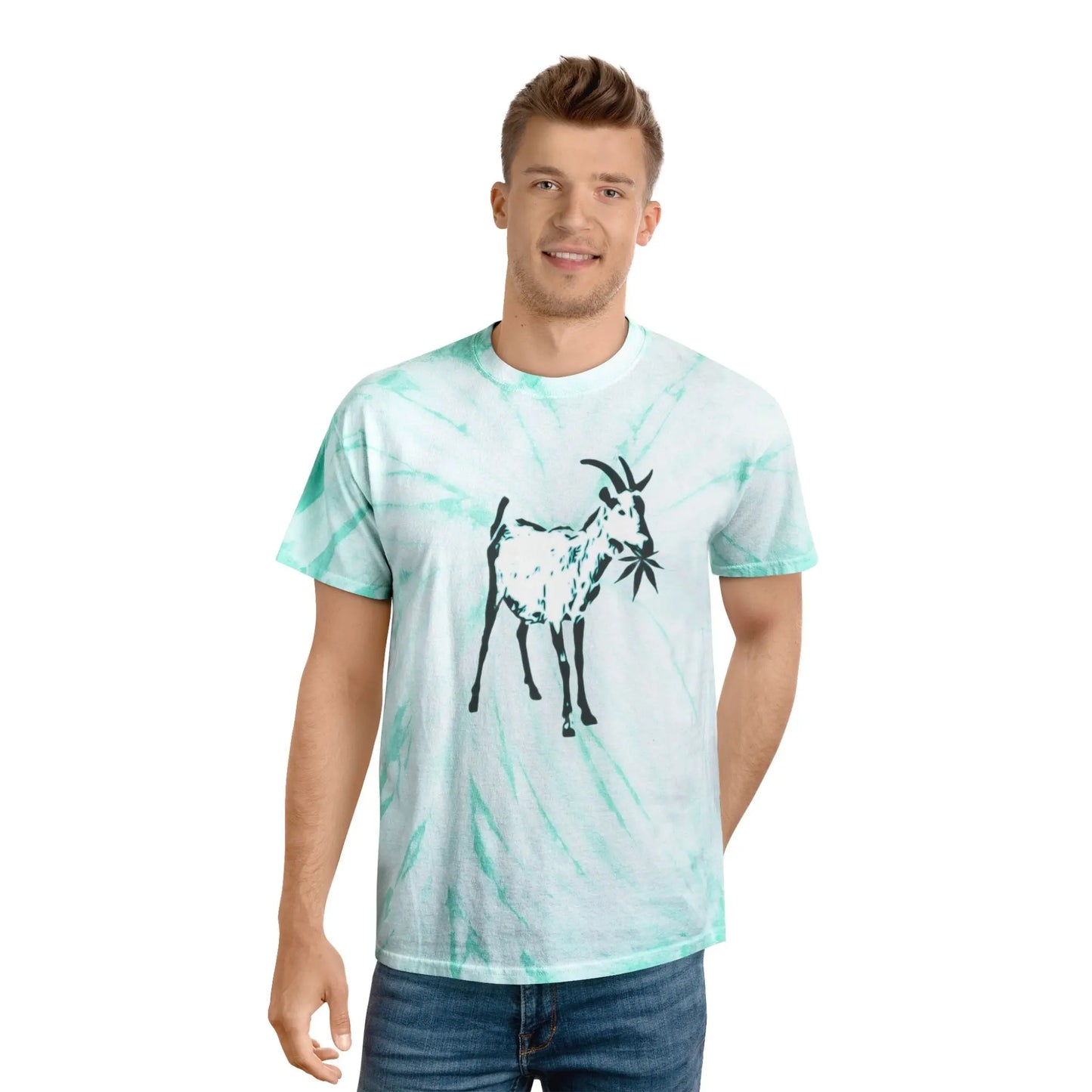 Vibrant Goat Farm Tie-Dye Tee, Colorful Spiral T-Shirt, Fun Summer Wear, Unique Gift for Animal Lovers, Festival Fashion, Eco-Friendly Tee - 9BARN