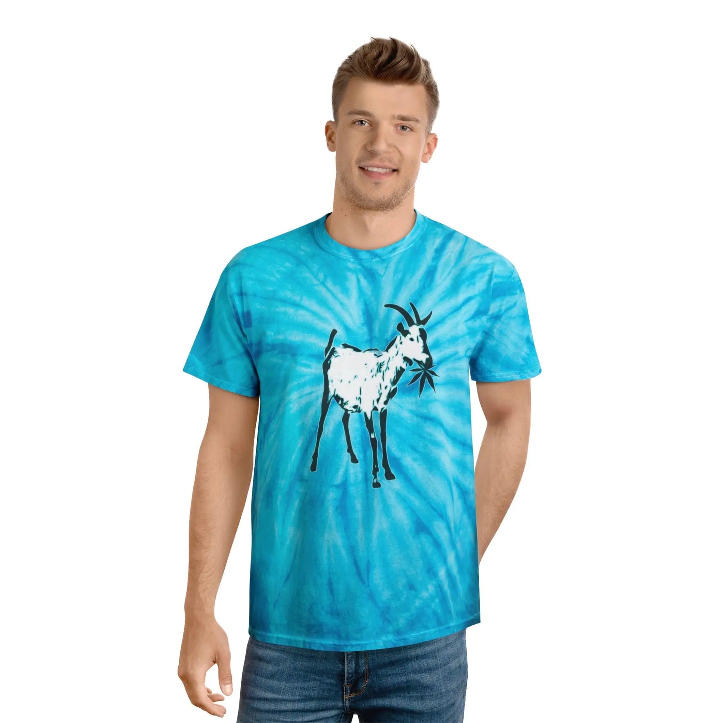 Vibrant Goat Farm Tie-Dye Tee, Colorful Spiral T-Shirt, Fun Summer Wear, Unique Gift for Animal Lovers, Festival Fashion, Eco-Friendly Tee - 9BARN