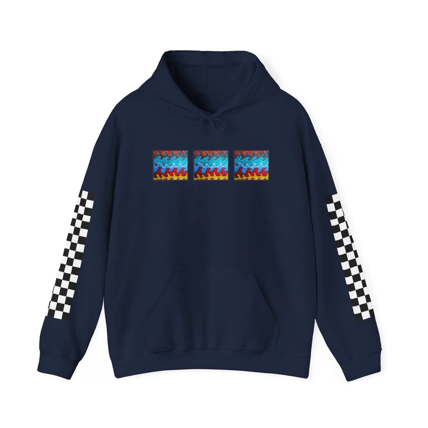 Waves Hoodie - 9BARN  Navy-5XL