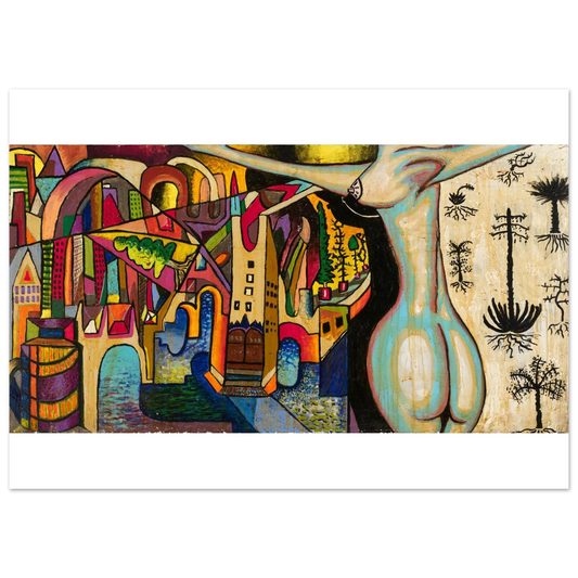 Colorful Buildings fine art print by Shawn "Barney" Barron — Santa Cruz streetscape surf-town giclee art print.