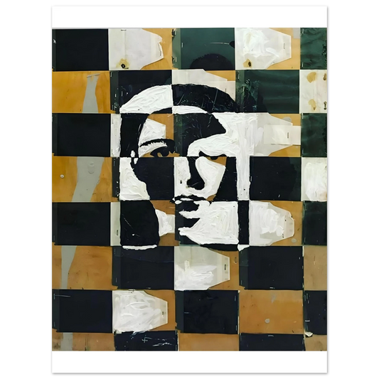 Check Her Face fine art print by Shawn "Barney" Barron — Santa Cruz artist's expressive figure, giclee art print.